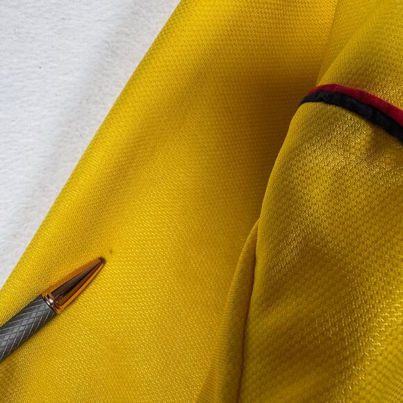 Vintage 90s Y2K Boff USA Quarter Zip Sweater Yellow Men's XXL Motorcycle Hi-Vis - Picture 13 of 15